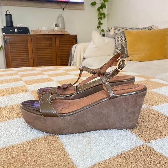 CORSO COMO COMFORT TAN KHAKI WEDGE PLATFORM HEEL SIZE 6 VINTAGE - Picture 5 of 7